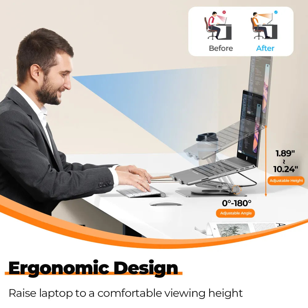 ergonomic docking station stand riser