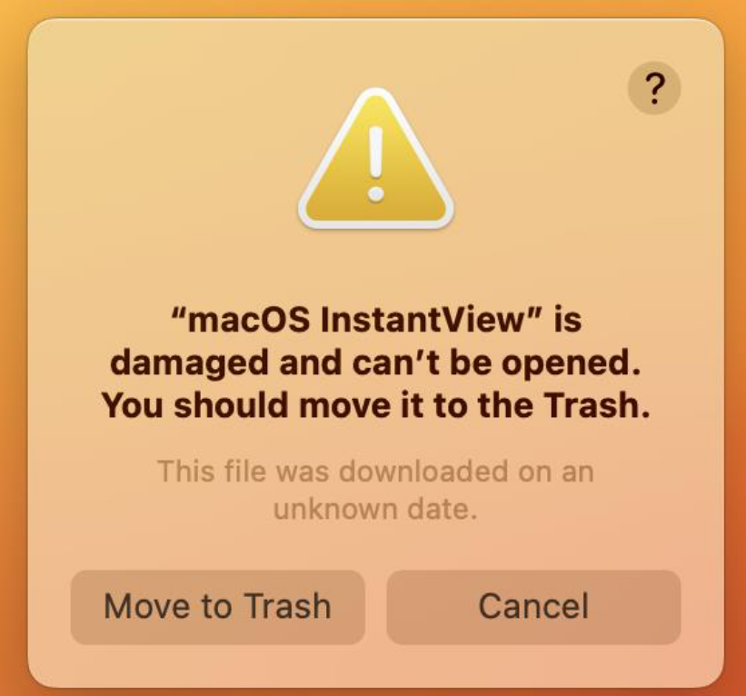 Troubleshooting for macOS InstantView is damage issue.png