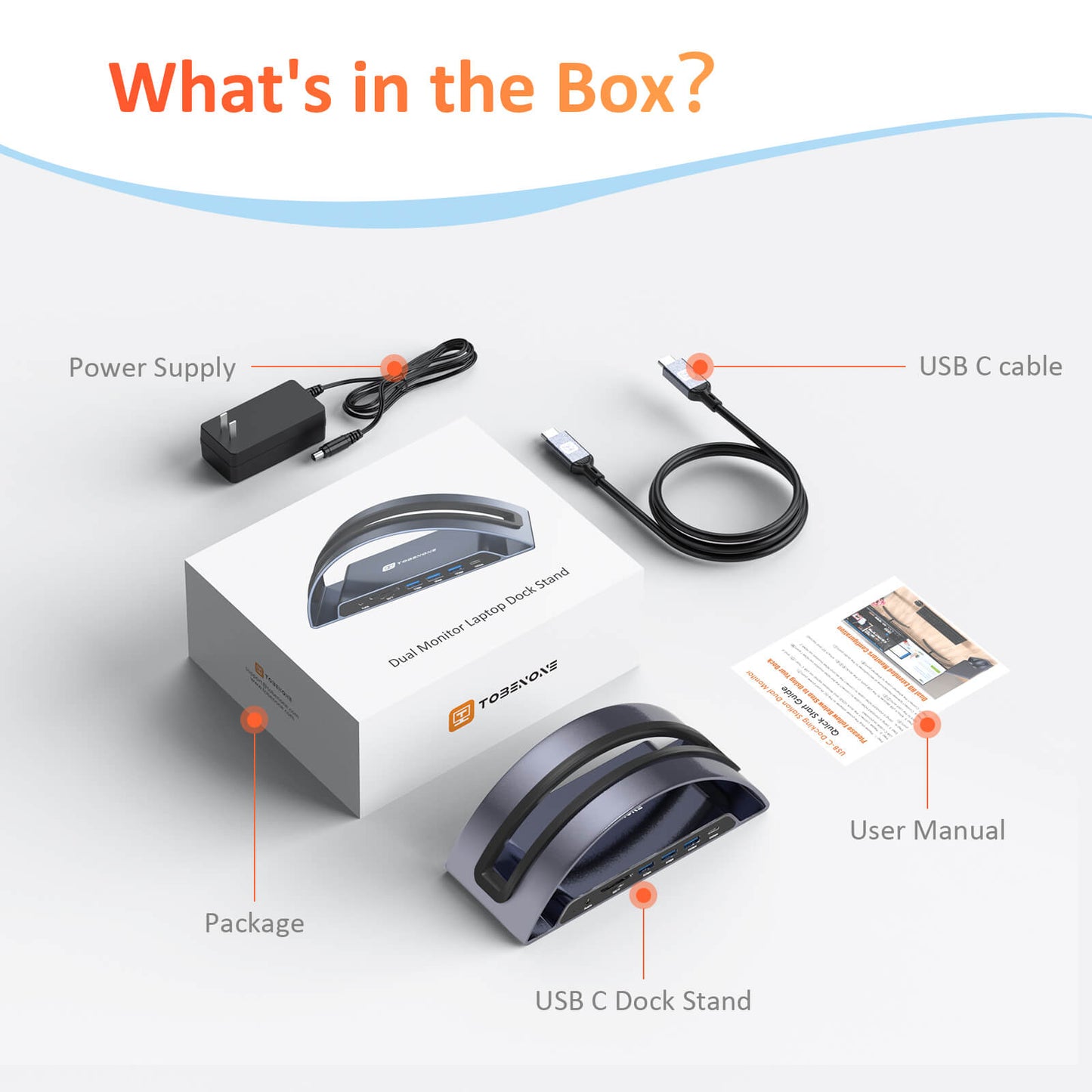 UDS022 Laptop Docking Station Dual Monitor Box Include