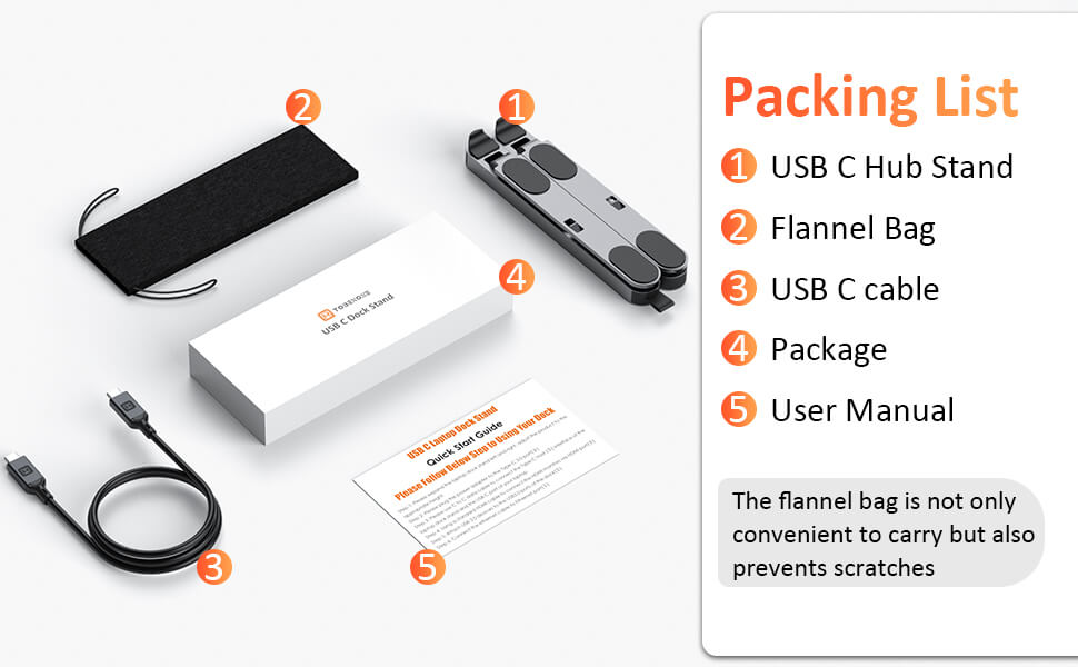 UDS029 USB Dock Stand Packing List